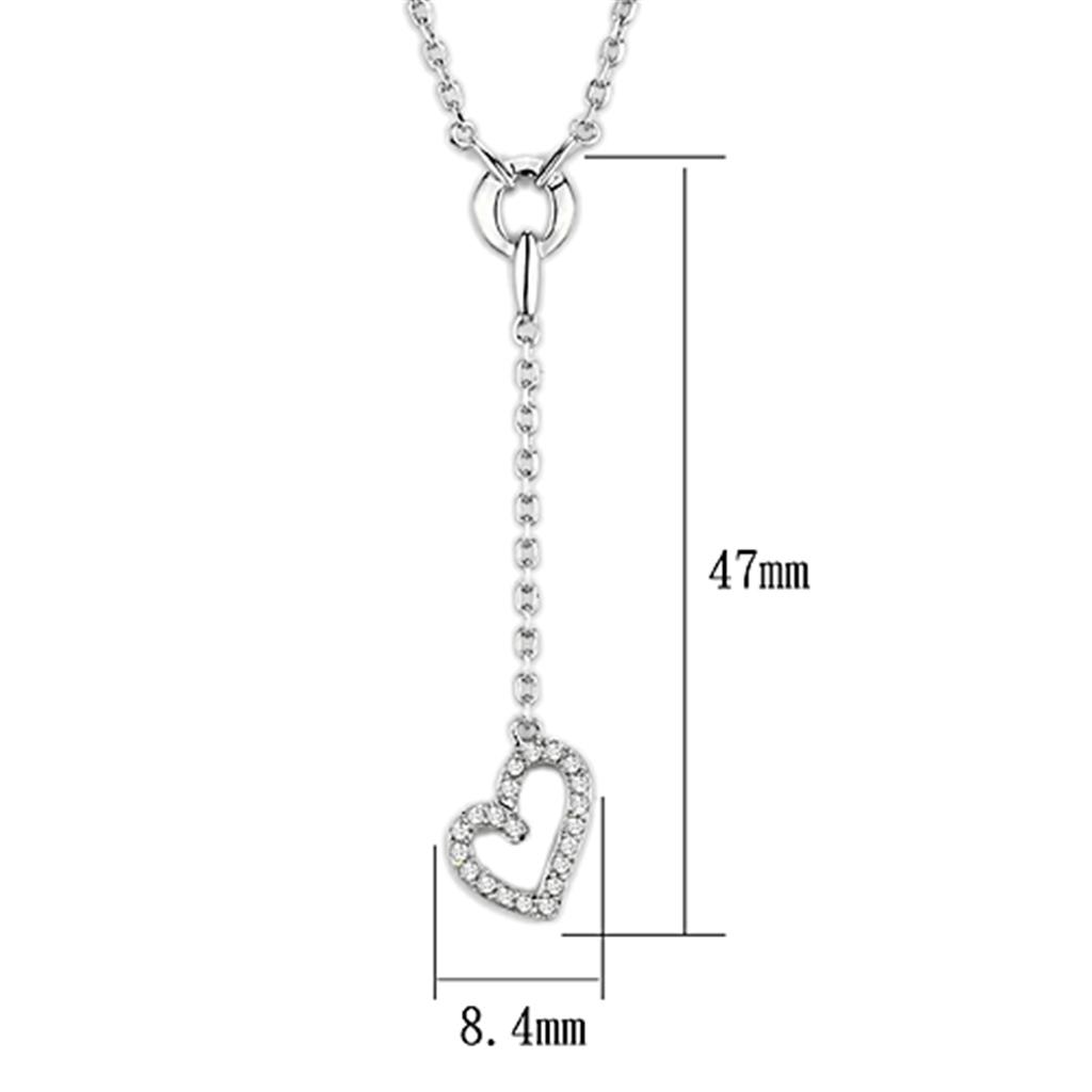 Rhodium Brass Necklace with AAA Grade CZ