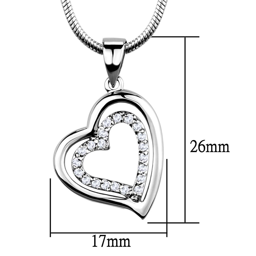 Rhodium Brass Chain Pendant with AAA Grade CZ
