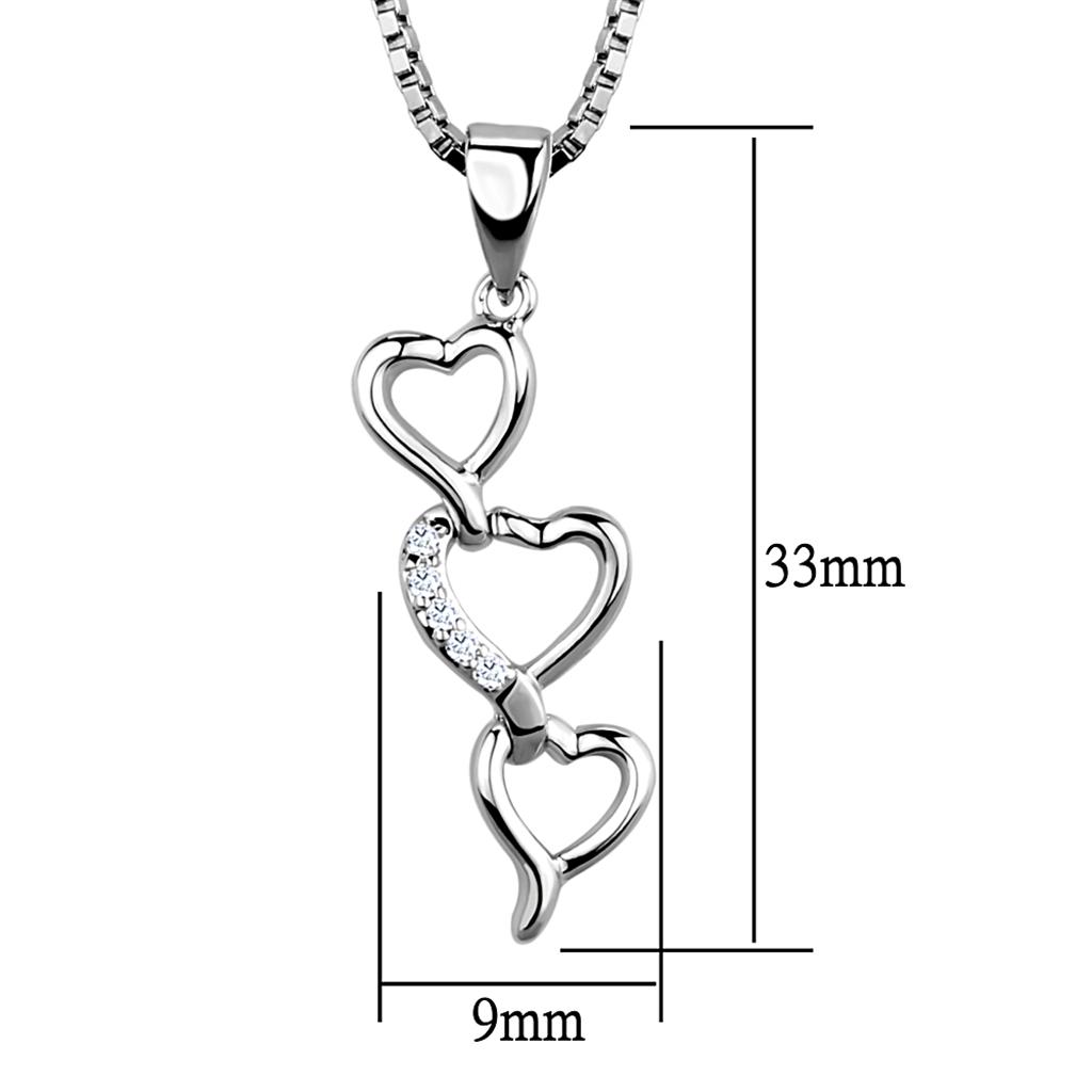 Rhodium Brass Chain Pendant with AAA Grade CZ
