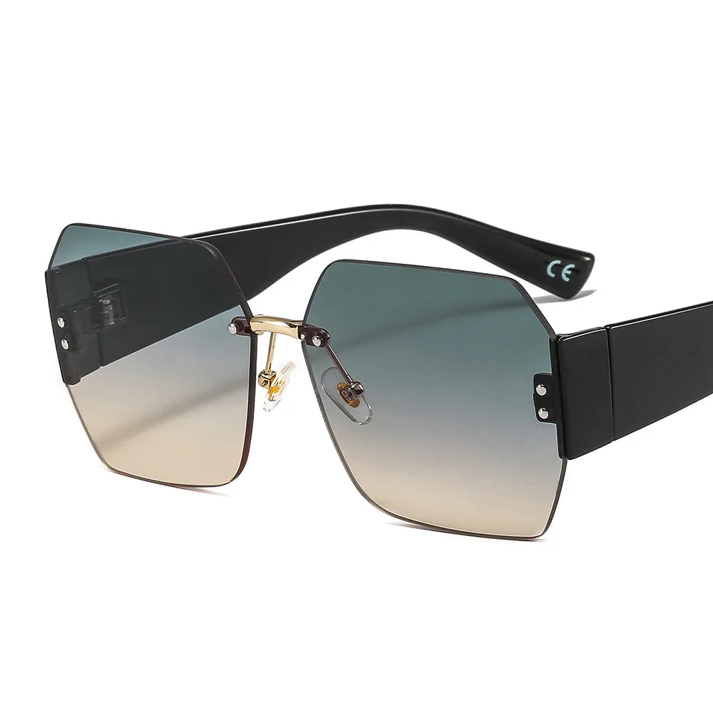 Trendy Oversize Big Square Rimless
