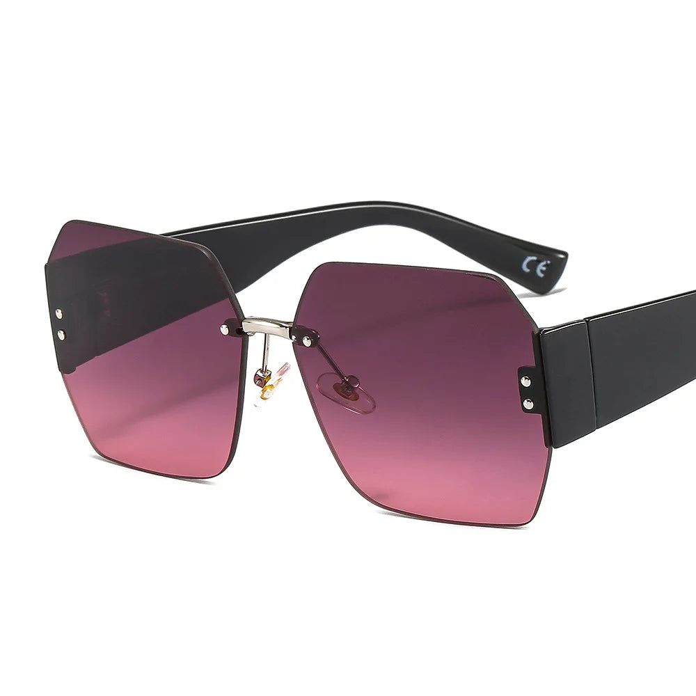 Trendy Oversize Big Square Rimless