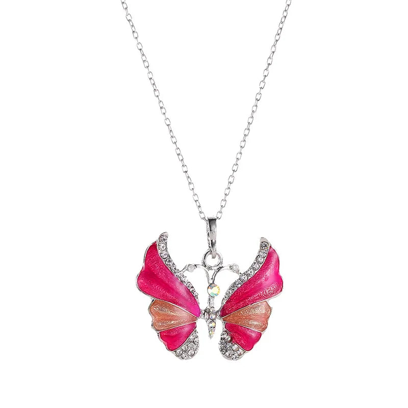 Blue Gradient Butterfly Necklace | Jewelry Gift