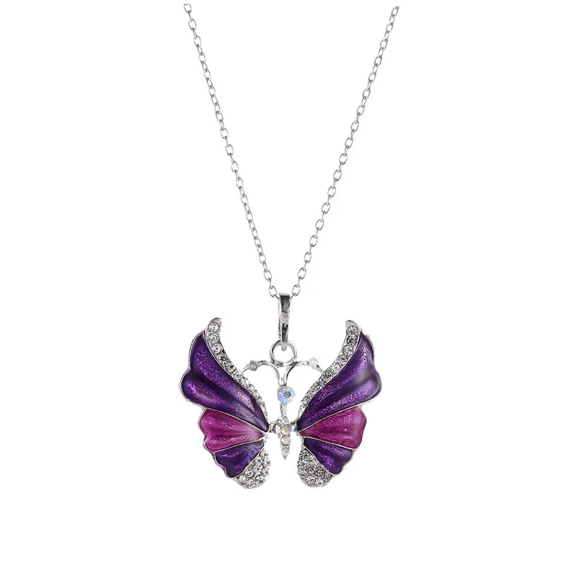Blue Gradient Butterfly Necklace | Jewelry Gift