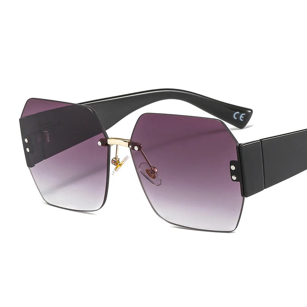 Trendy Oversize Big Square Rimless