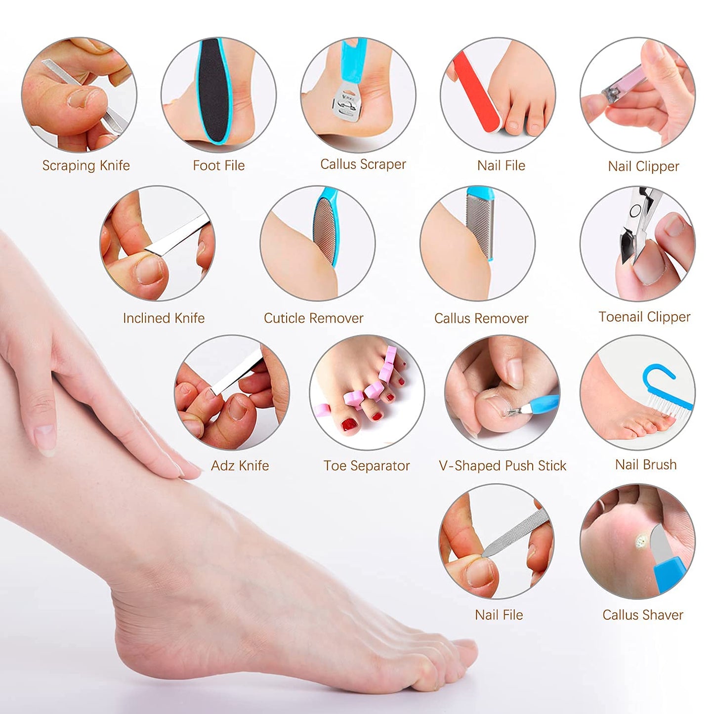 Pedicure Kit with Storage Bag