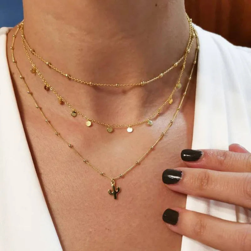 Multi layered Moon Cross Tree Star Pendant Statement