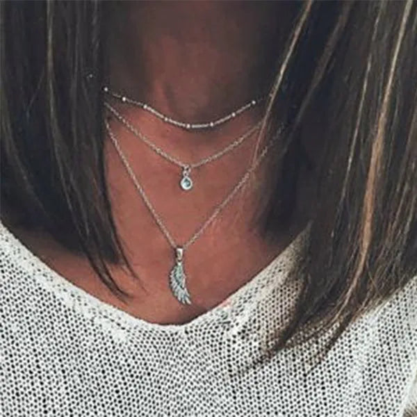 Multi layered Moon Cross Tree Star Pendant Statement