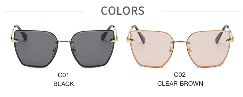 Cat Eye Rimless Gradient Sunglasses Shade