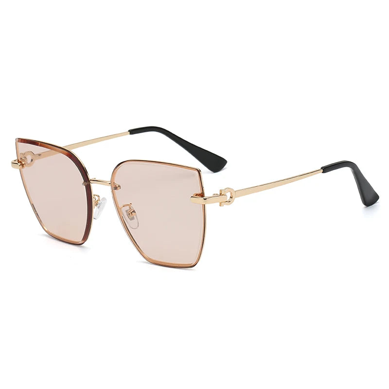 Cat Eye Rimless Gradient Sunglasses Shade