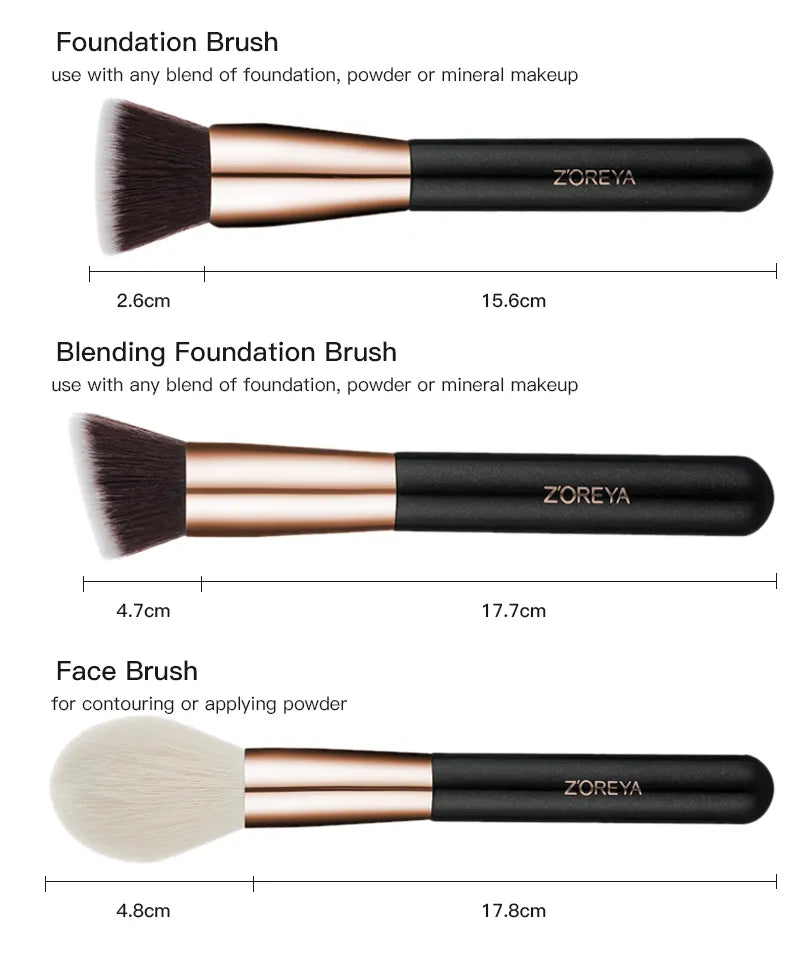 Foundation / Eyebrow / Contour / Eyeshadow Make Up Brushes