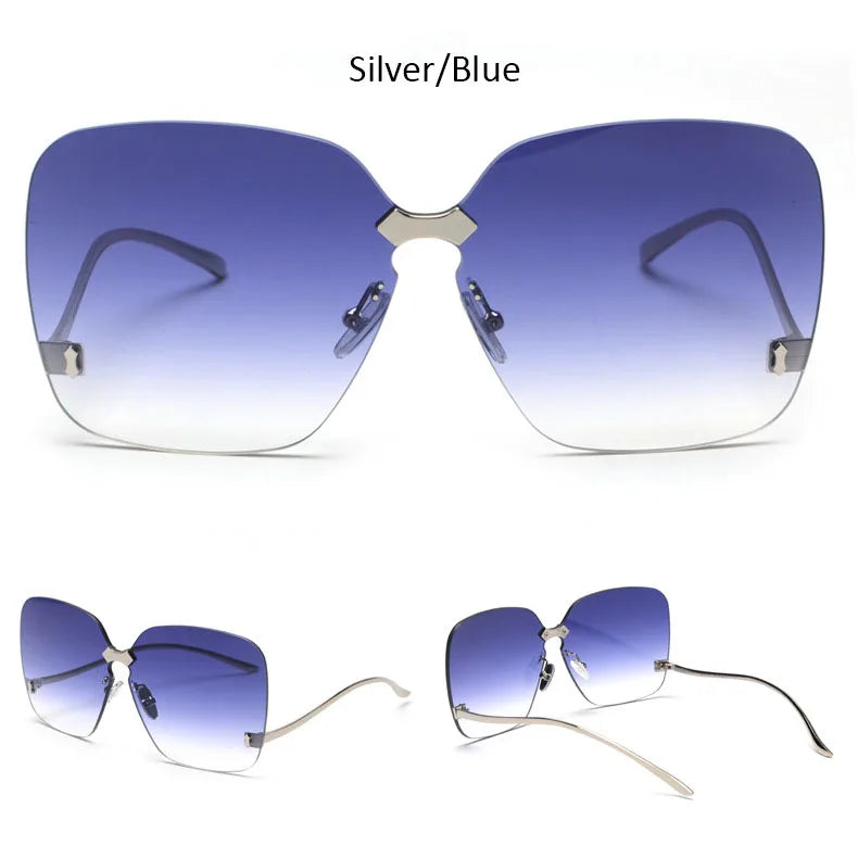 Oversized Rimless Fashion Sunglasses