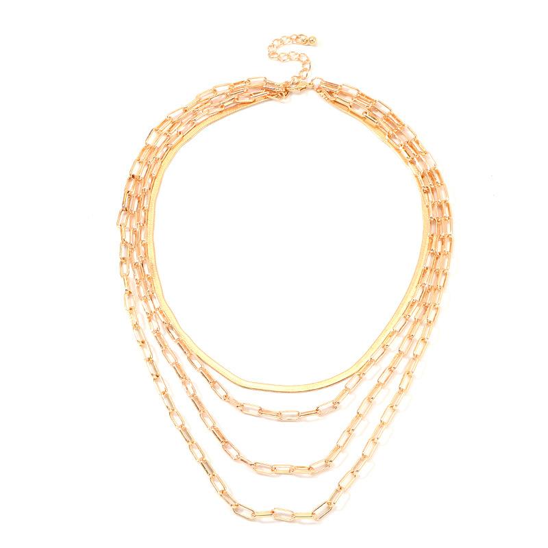 4 Piece Chain Link Set Necklace | 18K Gold Plated