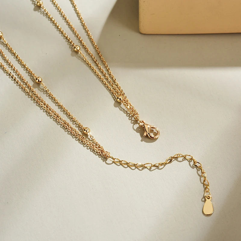 Exquisite 925 Sterling Silver Three Layer Necklace