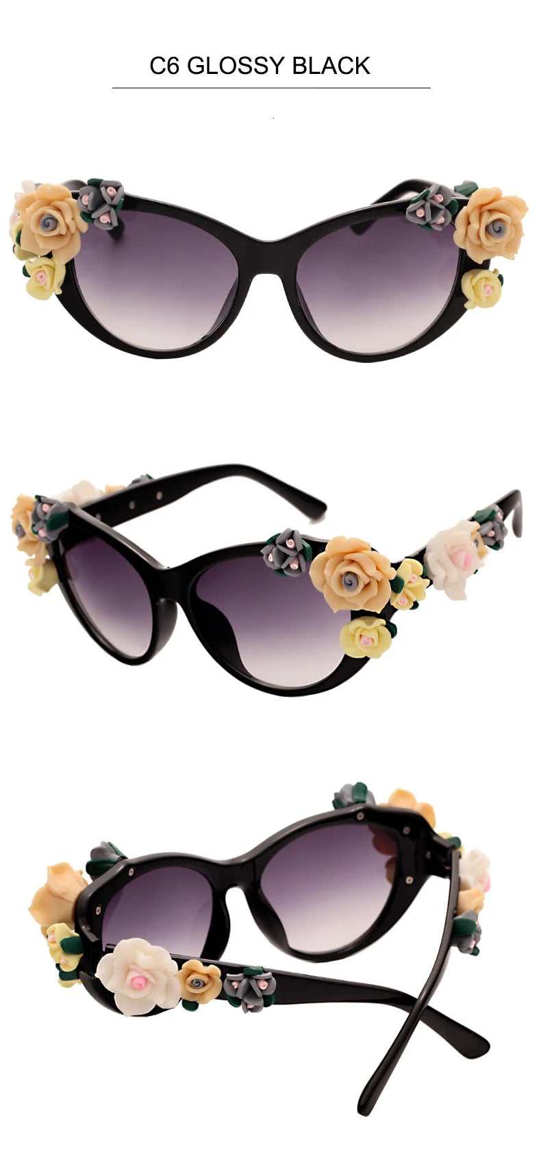 Charming Flower Fashion Cat Eye