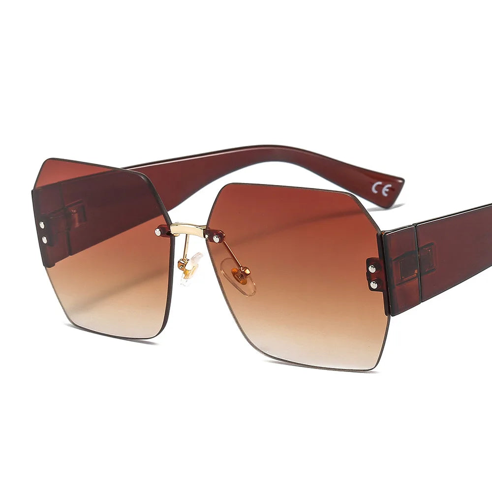 Trendy Oversize Big Square Rimless