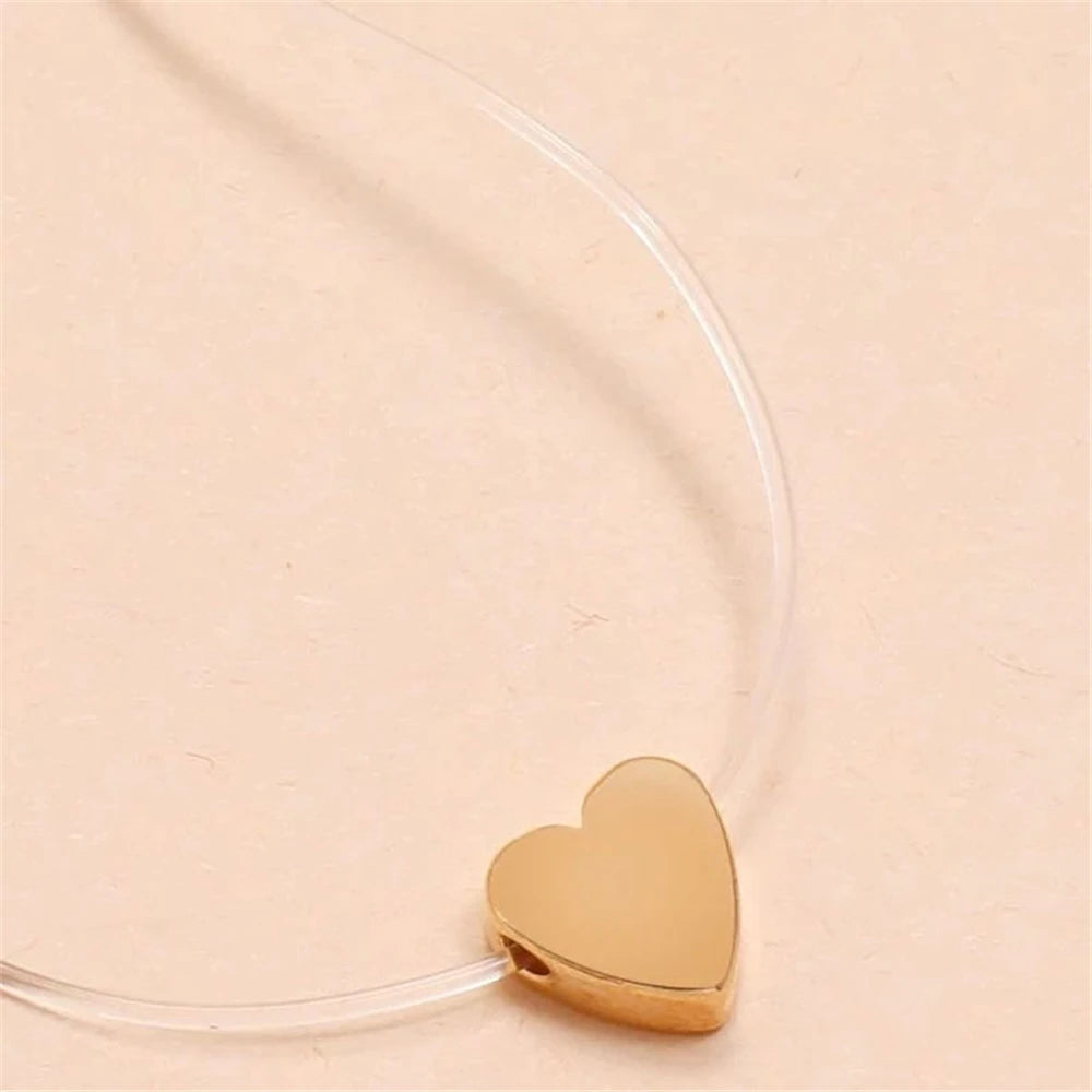 Gold-plate Crystal Necklace | Heart Shaped