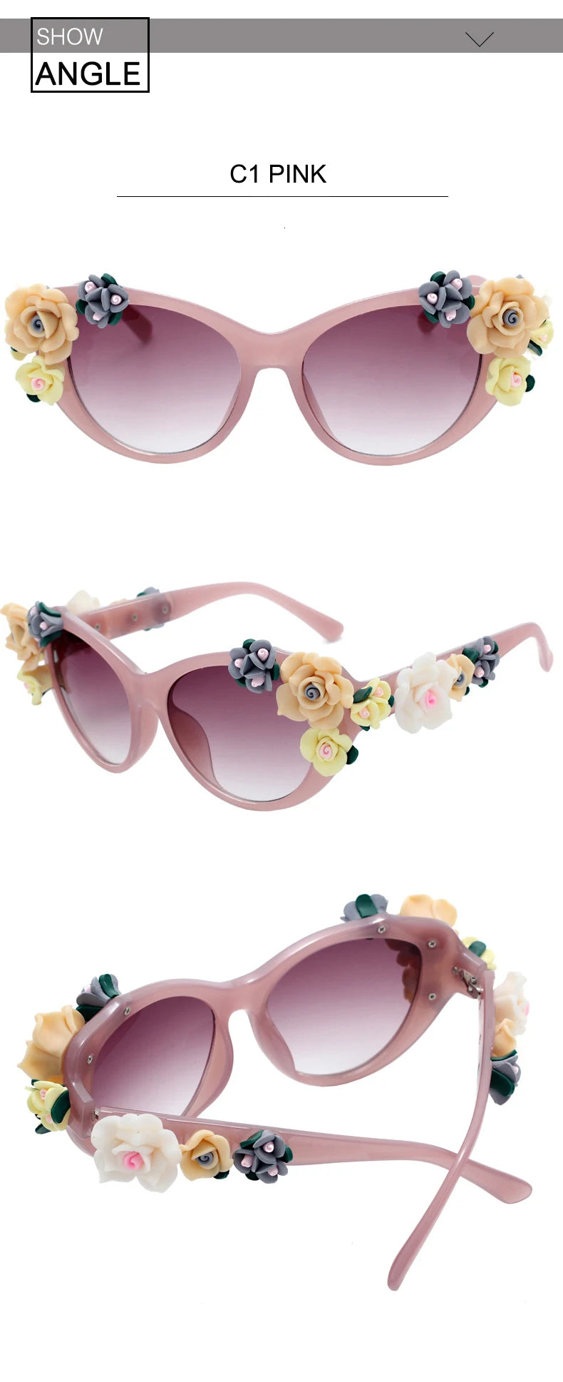 Charming Flower Fashion Cat Eye