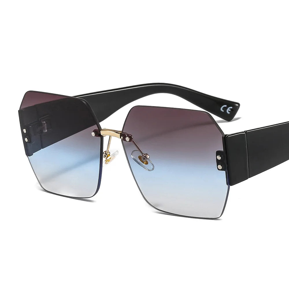 Trendy Oversize Big Square Rimless