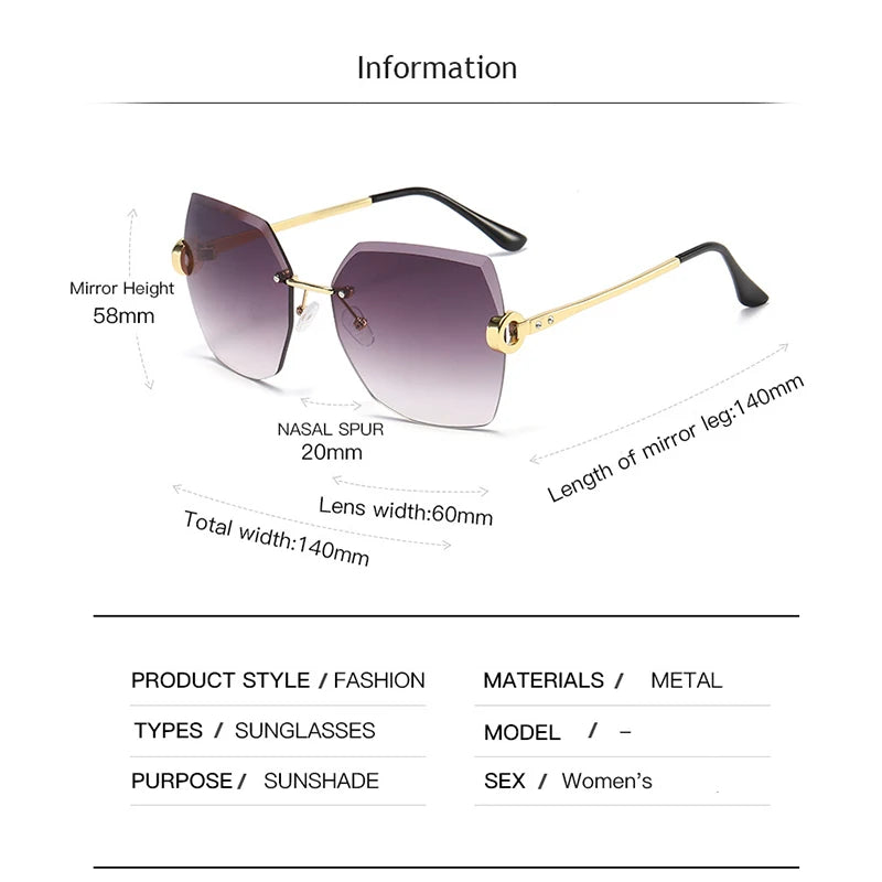 Rimless Gradient UV400 Eyewear