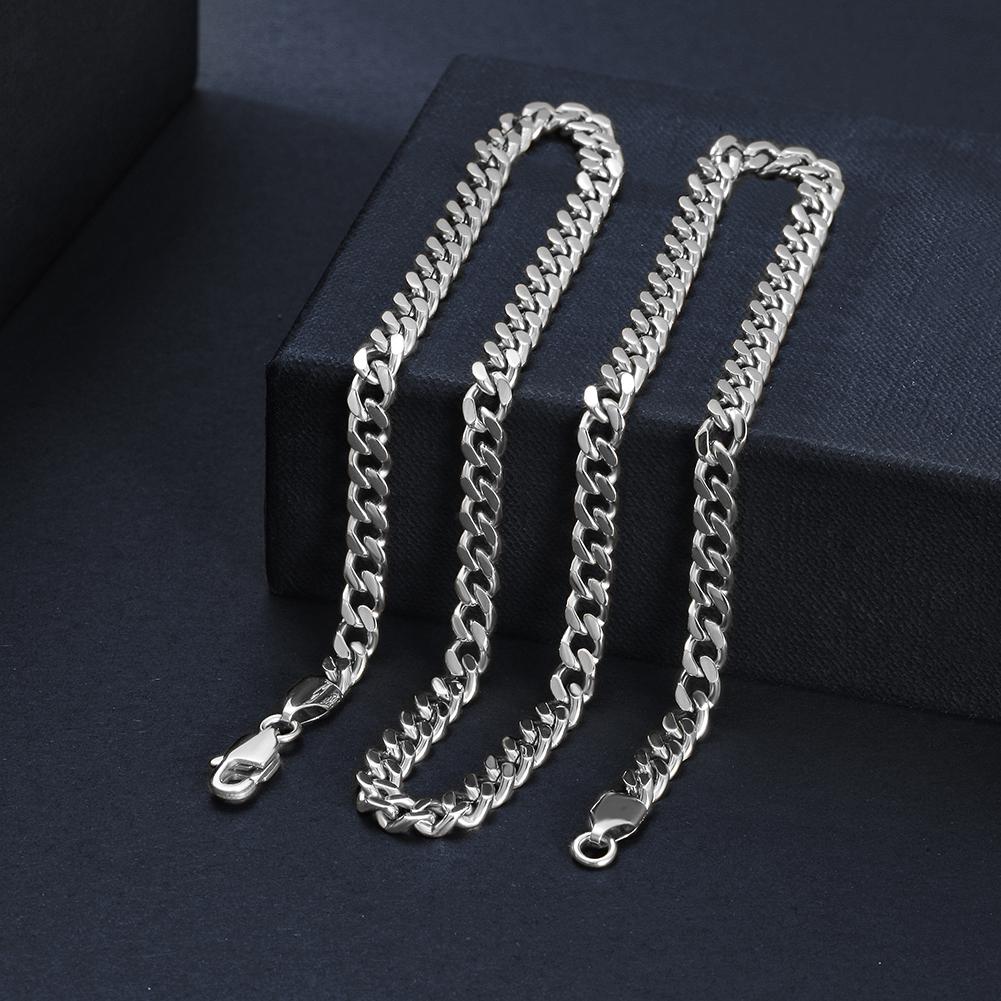 Silver Hip Hop Cuban Chain Necklace