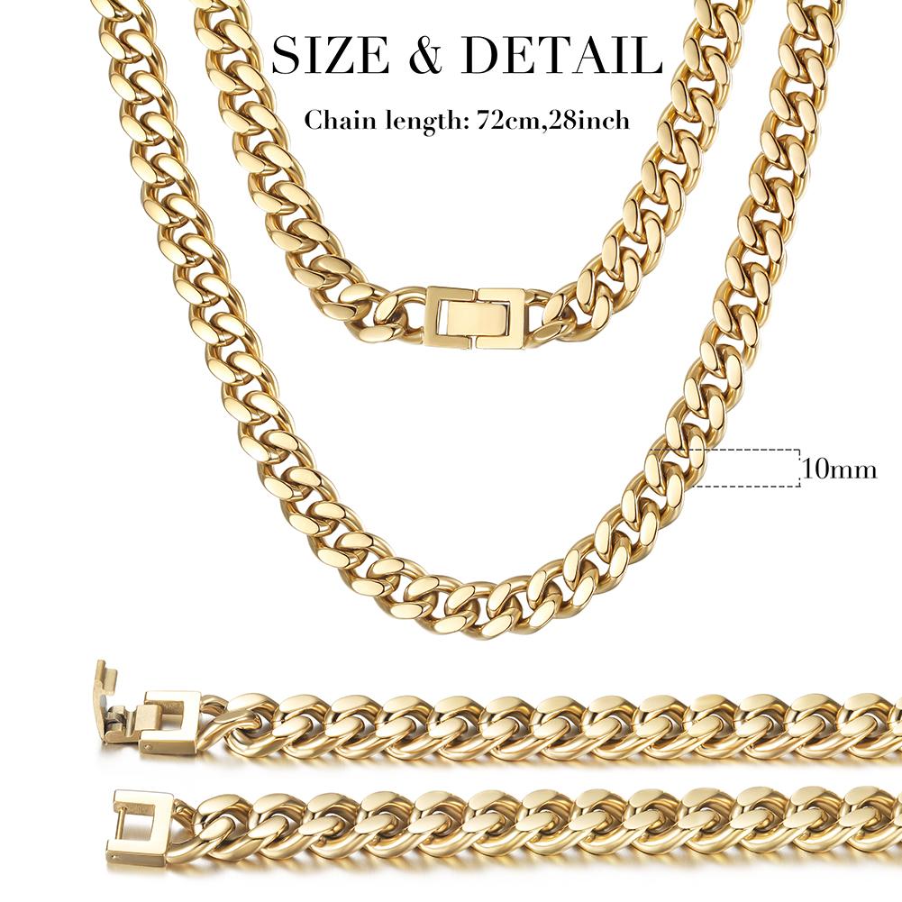 Gold Hip Hop Cuban Chain Necklace