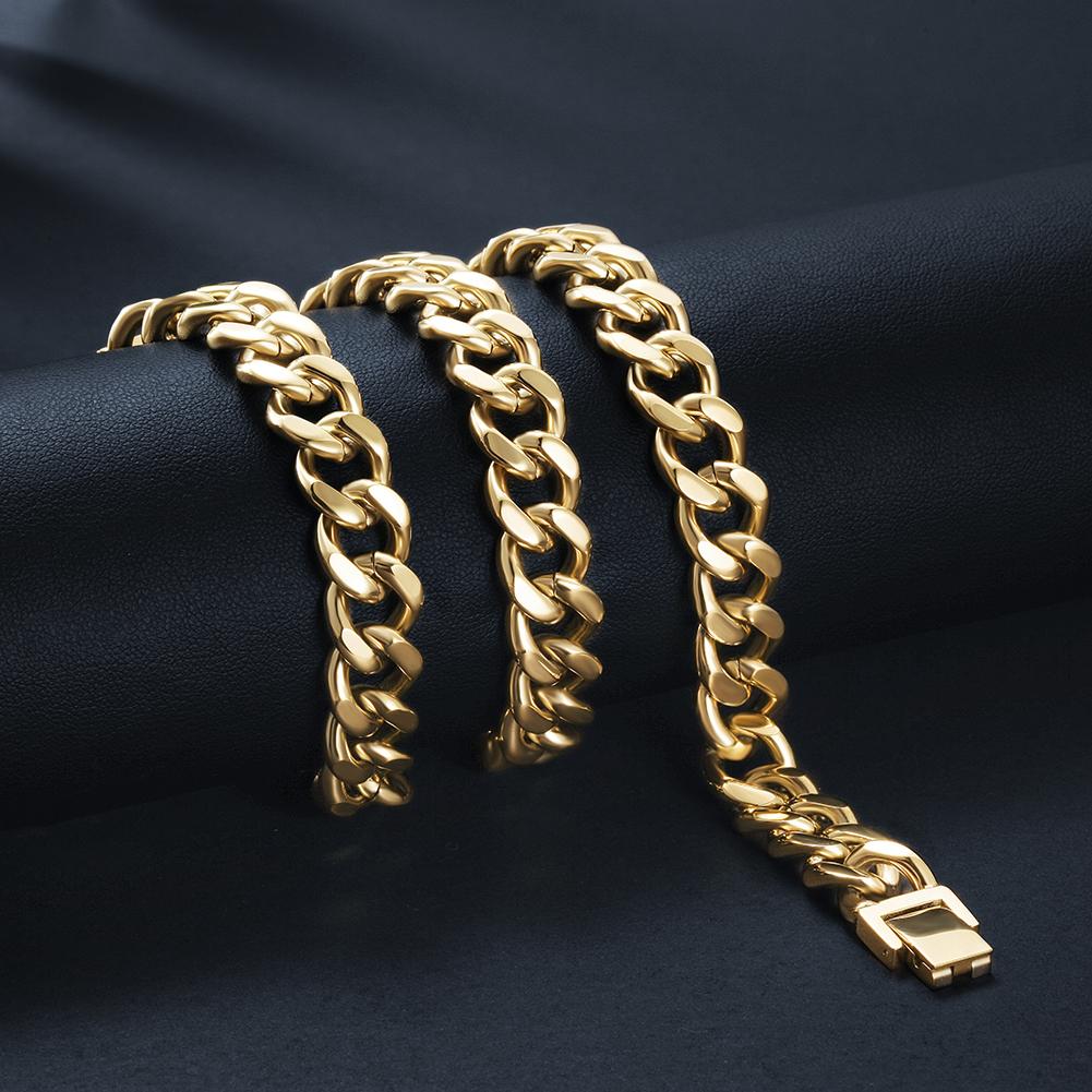 Gold Hip Hop Cuban Chain Necklace