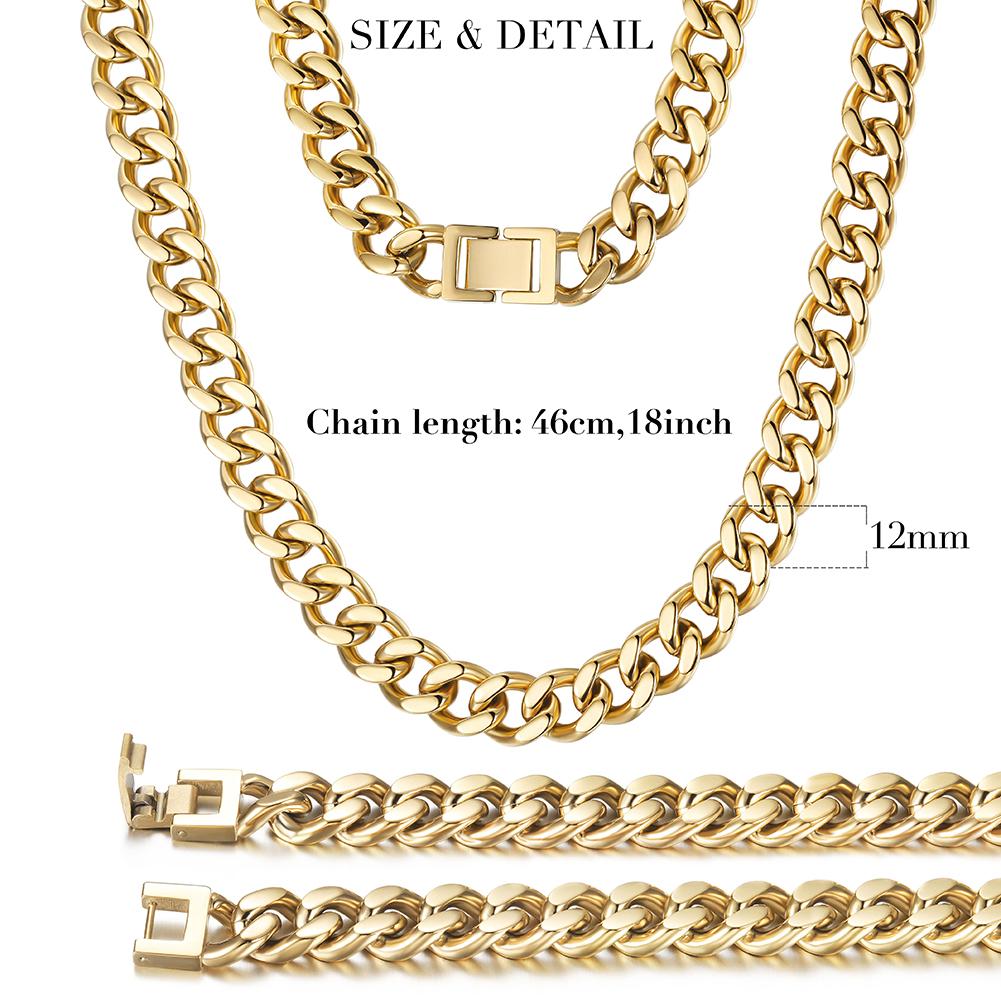 Gold Hip Hop Cuban Chain Necklace