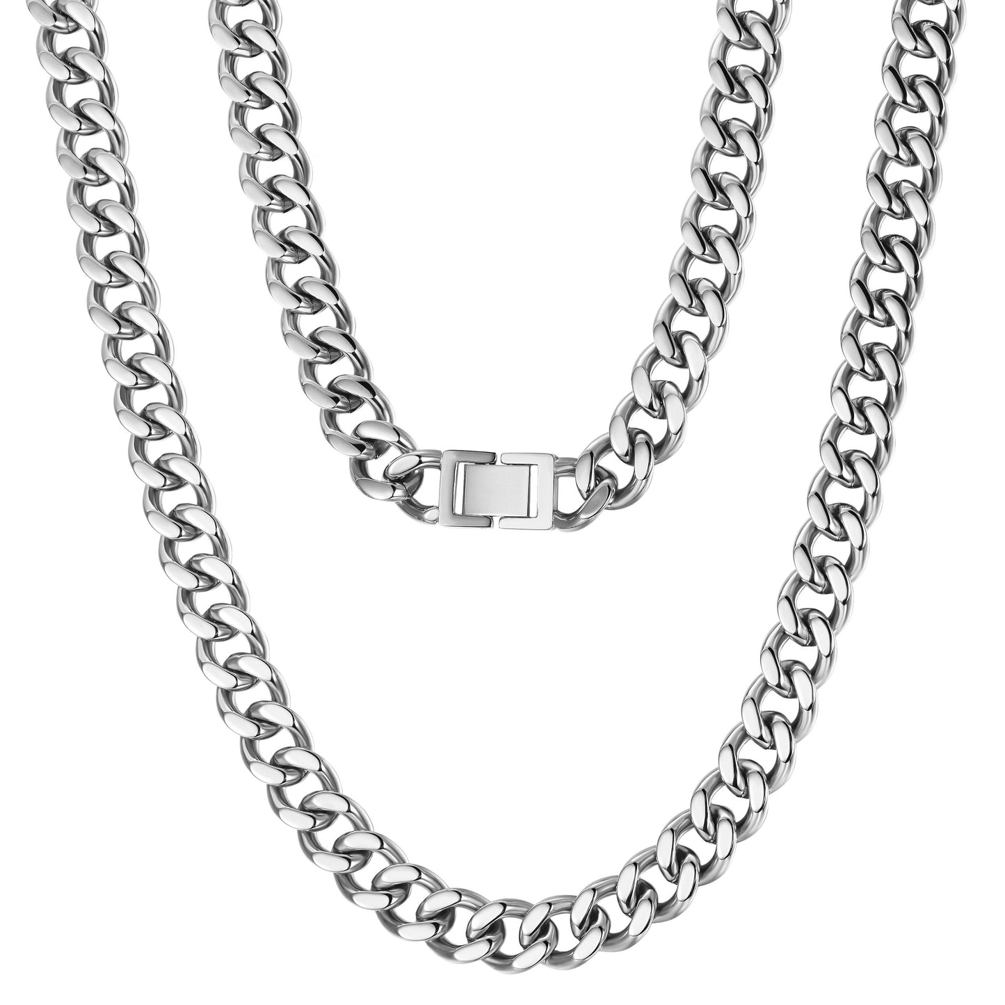 Silver Hip Hop Cuban Chain Necklace