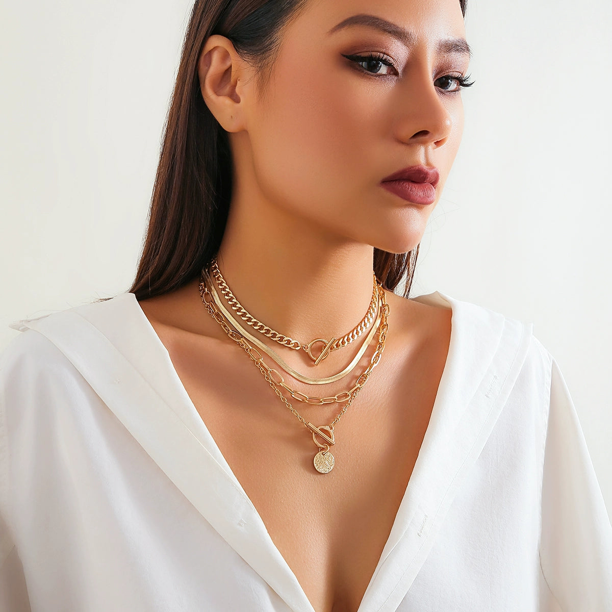 4-Piece round Necklace Suit