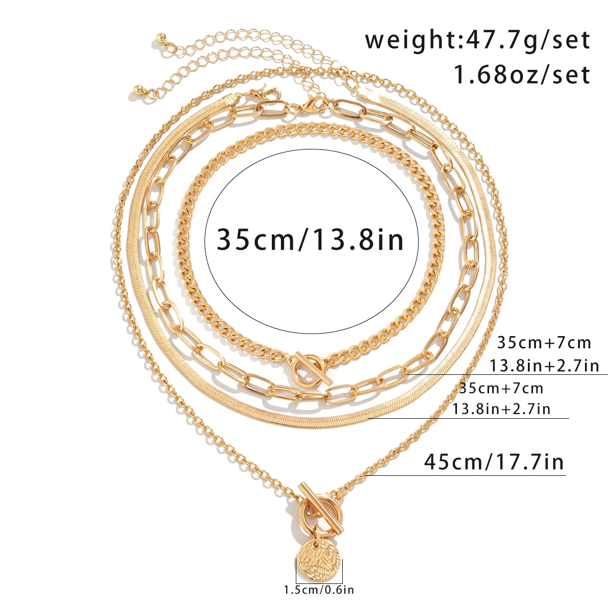 4-Piece round Necklace Suit
