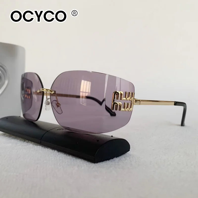 Frameless UV400 Luxury Brand Sunglasses