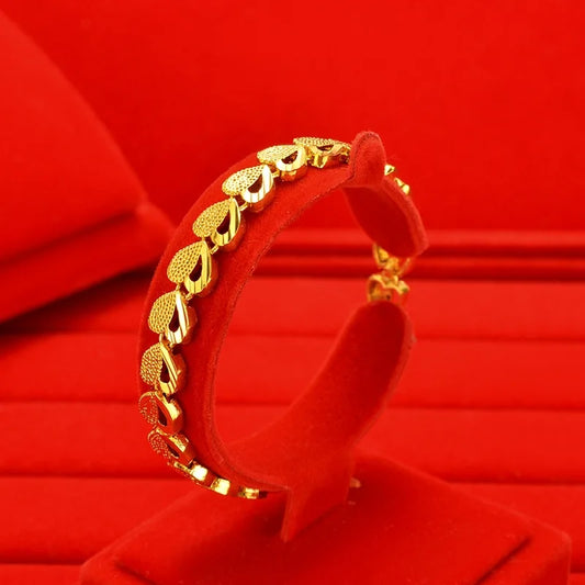 24K Gold AU999 Heart Bracelet