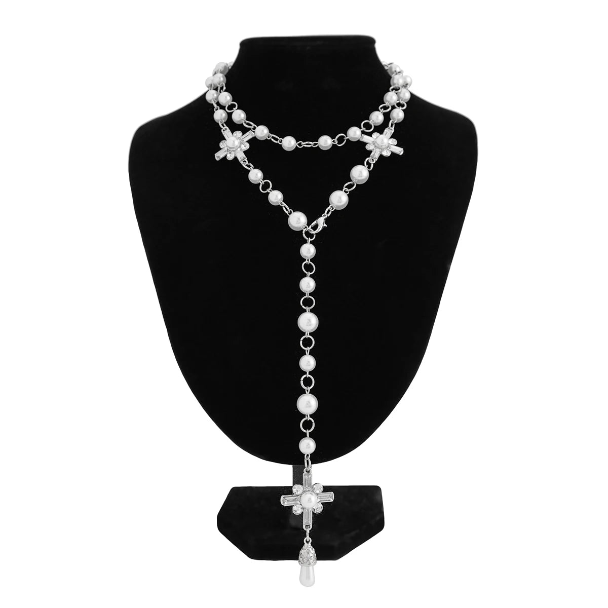 Classic Imitation Pearl Rhinestone Necklace