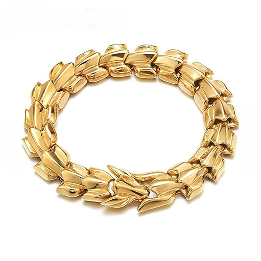 Personality Mens Jewellery Hip Hop Punk Head Dragon Lin Bracelet Retro Exaggerated Dragon Bracelet Jewelry Men Accessories Gift