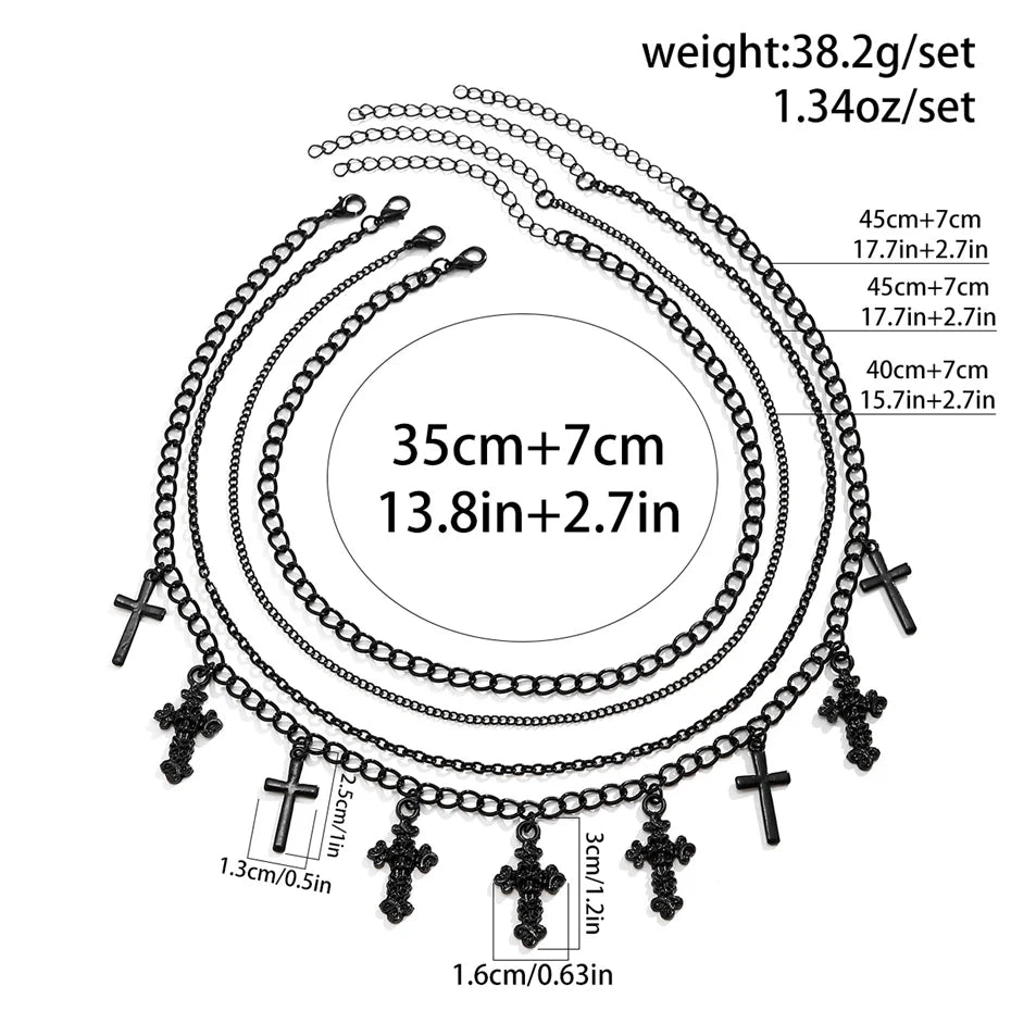 4Pcs Cross Tassel Pendant Jewelry