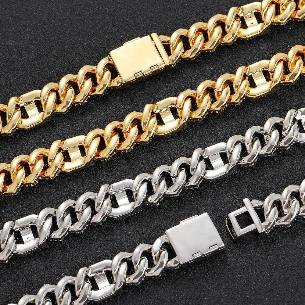 Cuban Luxury AAA Zircon Diamond / Gold Necklace 1