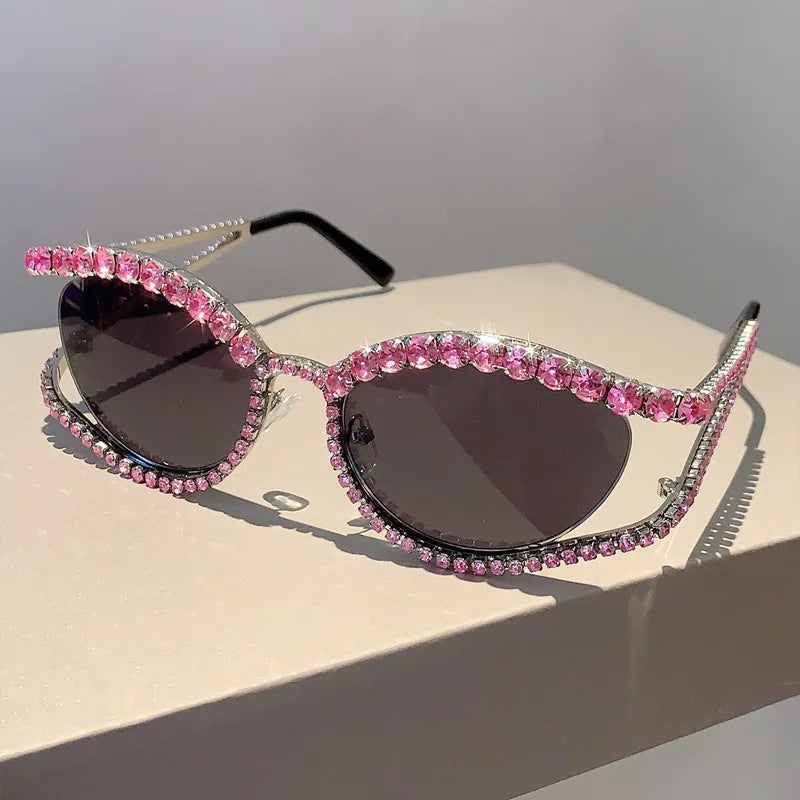 Diamond cat eye luxury bling sunglasses