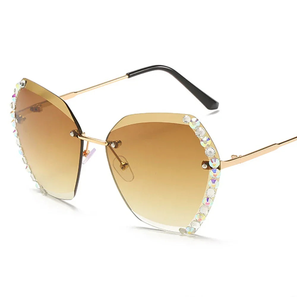 Oversized Rimless Luxury Diamond Square