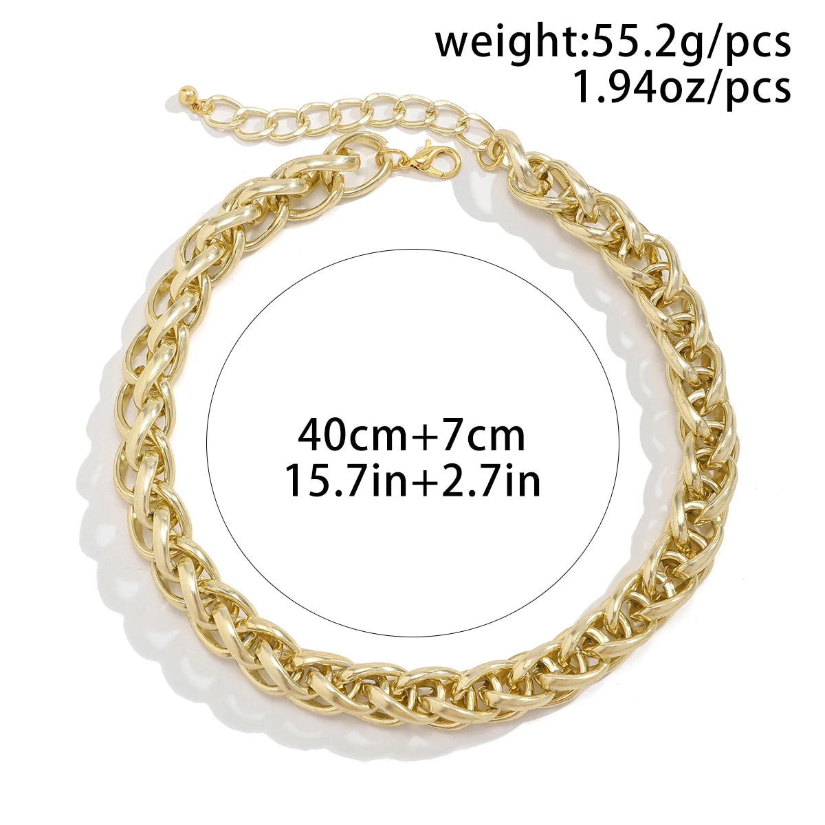 Goth Creative Big Chunky Twisted Lock Choker