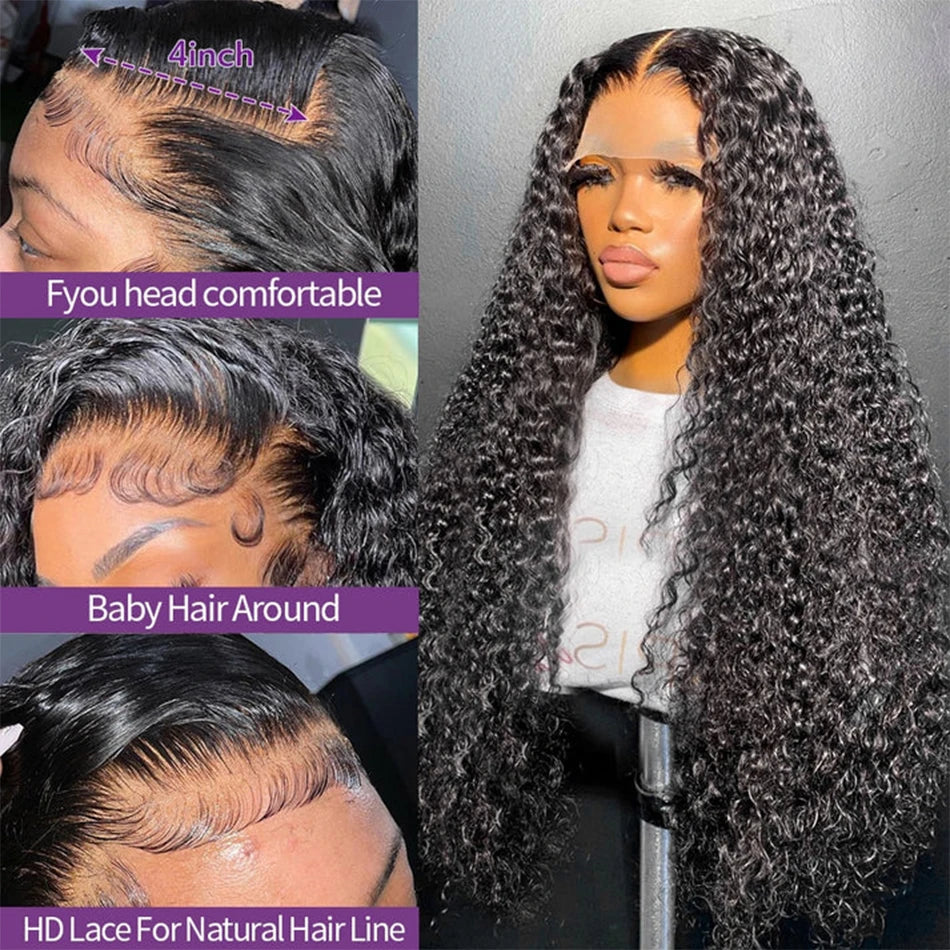 Pre Plucked Kinky Curly 13x6 Transparent Lace Front