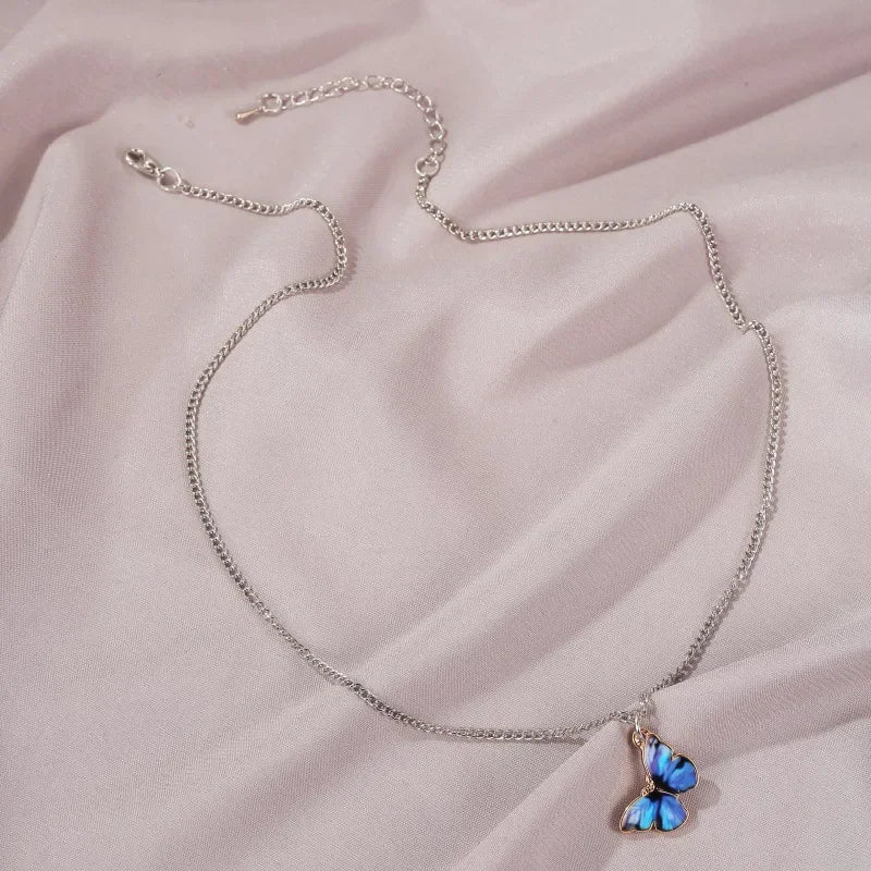 Blue Gradient Butterfly Necklace | Jewelry Gift