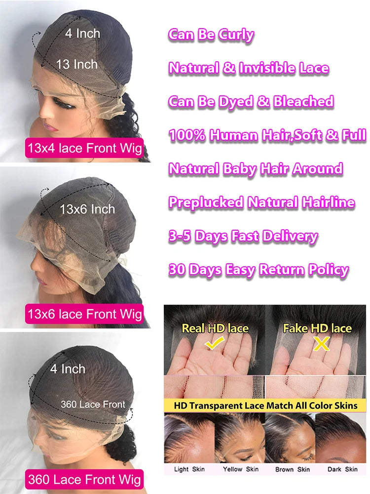 40 Inch Body Wave 13x6 Hd Lace Frontal Wig Human Hair
