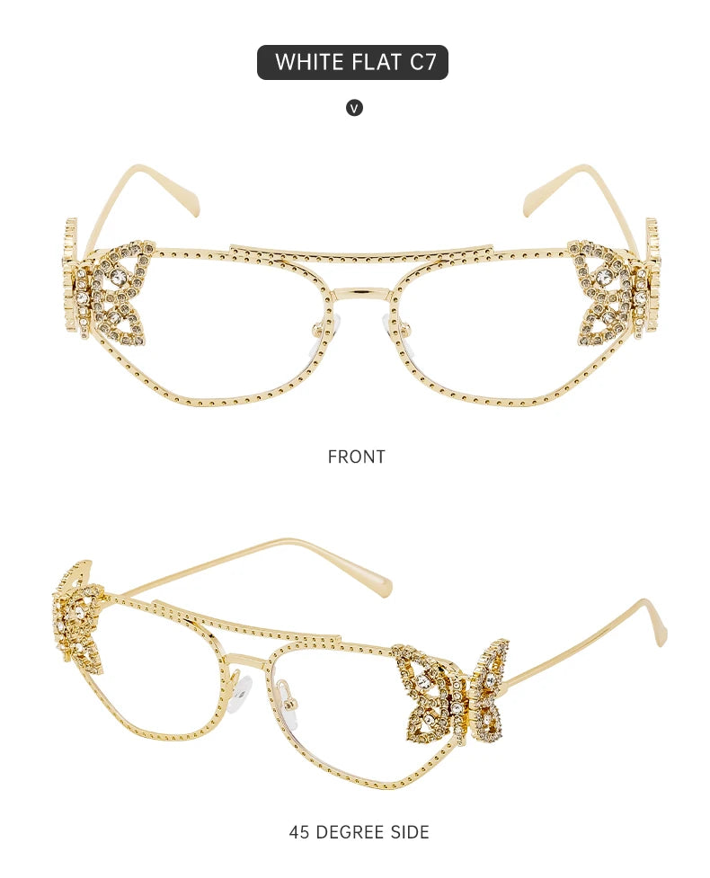 Cat Eye Rhinestone Eyewear-UV400
