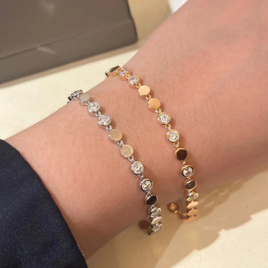 925 sterling silver 18K gold-plated diamond bracelet