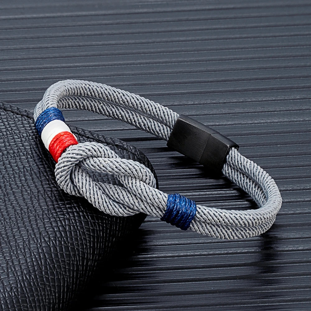 Square Knot Rope Bracelet - Woven Double-Layer