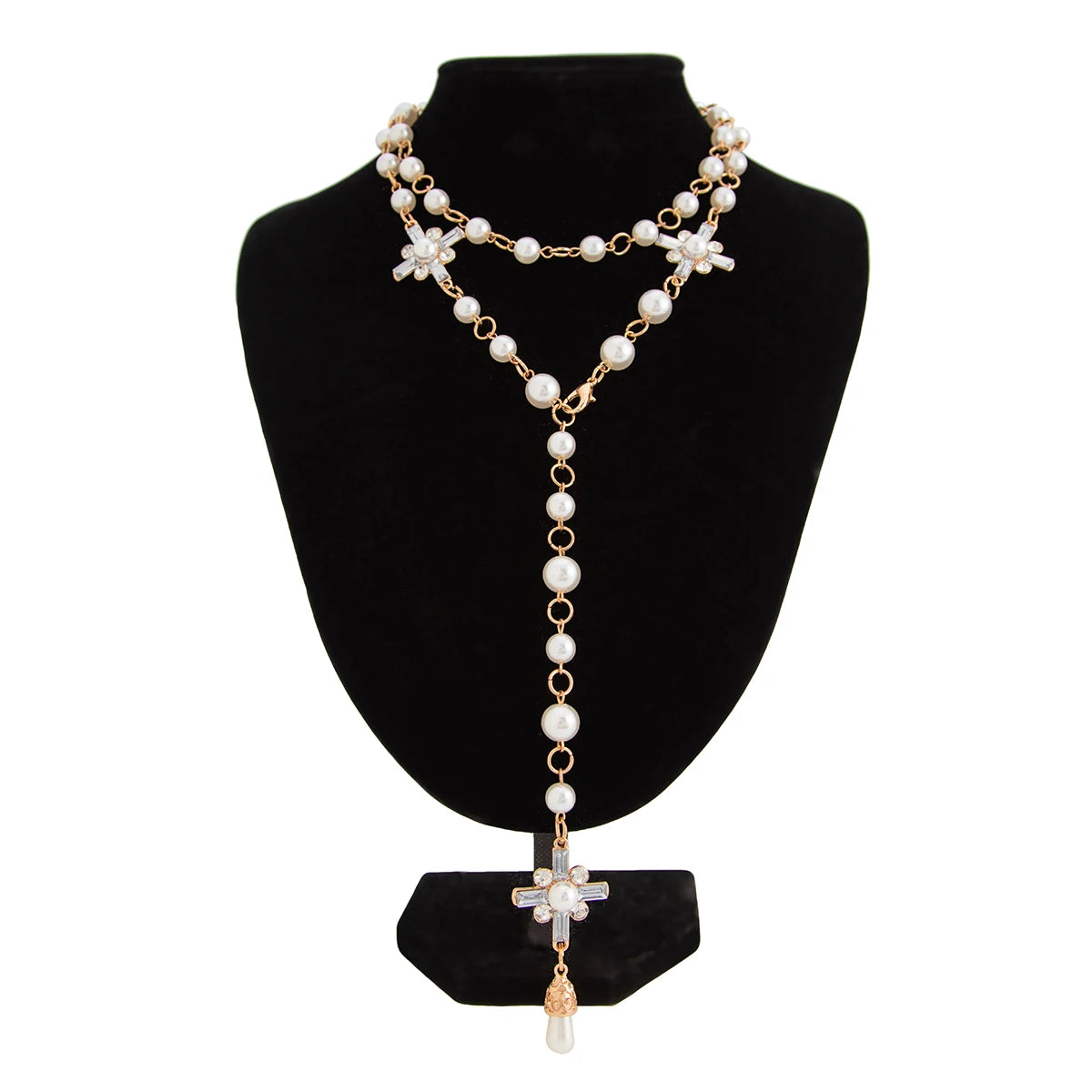 Classic Imitation Pearl Rhinestone Necklace