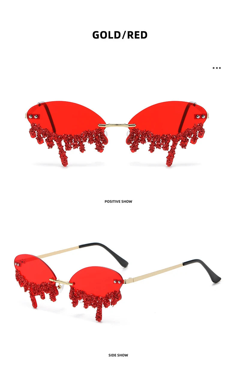 Diamond Rimless Rhinestone Tear Shaped