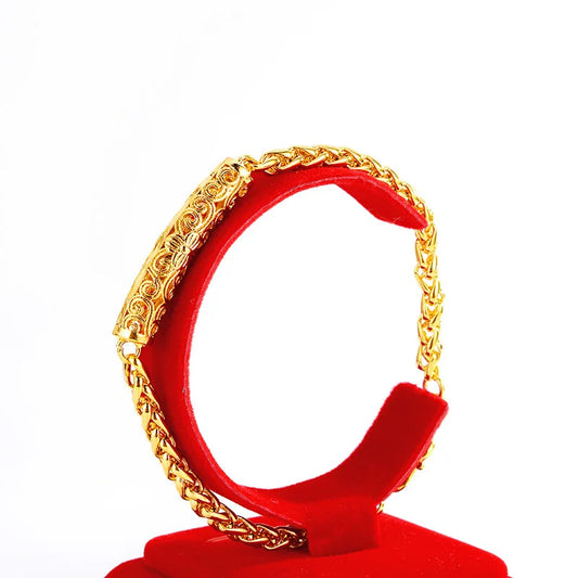 18K gold bracelet, lifelong auspicious cloud pattern