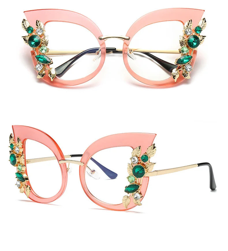 Diamond Luxury Rhinestone Butterfly SunGlasses