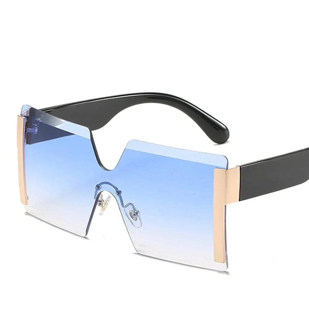 Fashion Oversized Square Rimless Sunglasses